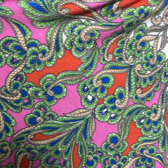 ANTHROPOLOGIE Lilka Seaglass Pink Green Paisley Printed Keyhole Midi Dress Small - Picture 7 of 12